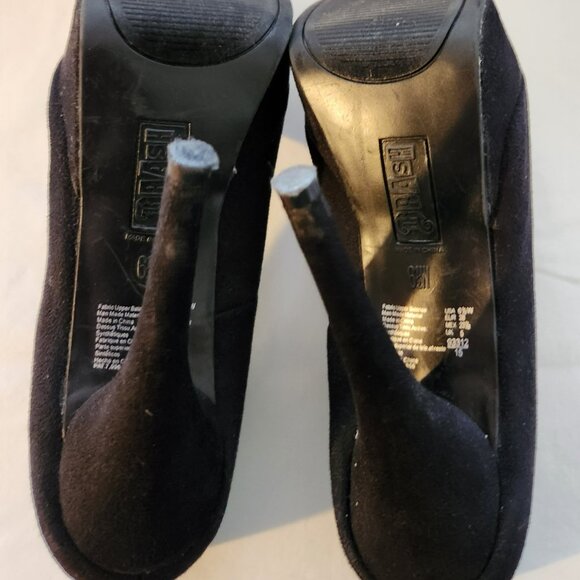 Brash stiletto heeled pumps sz 6.5 W faux suede black - Picture 4 of 5